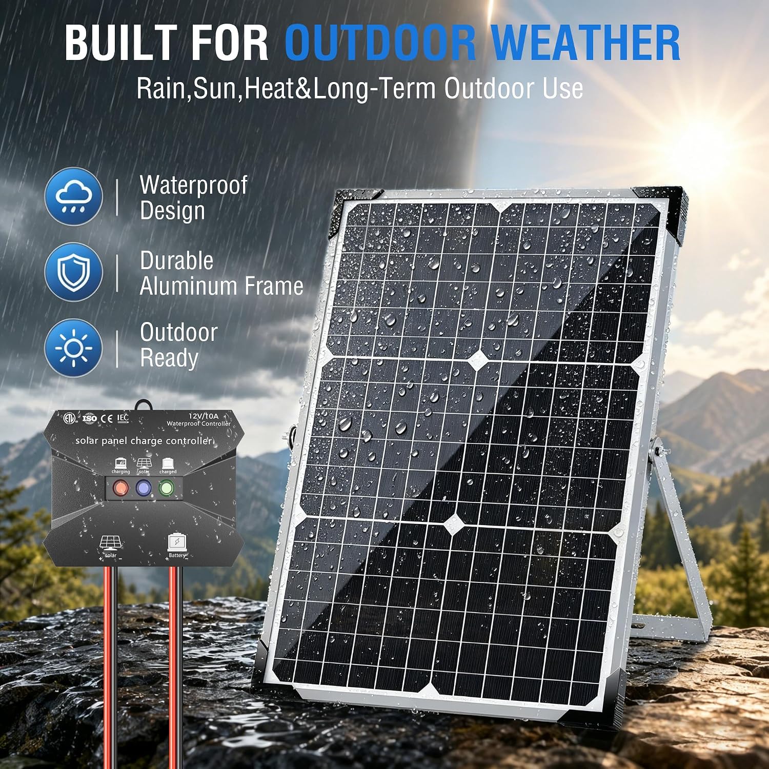 Detalle 2 de Voltset Solar Panel Kit 30W 12V trickle charger ⛵