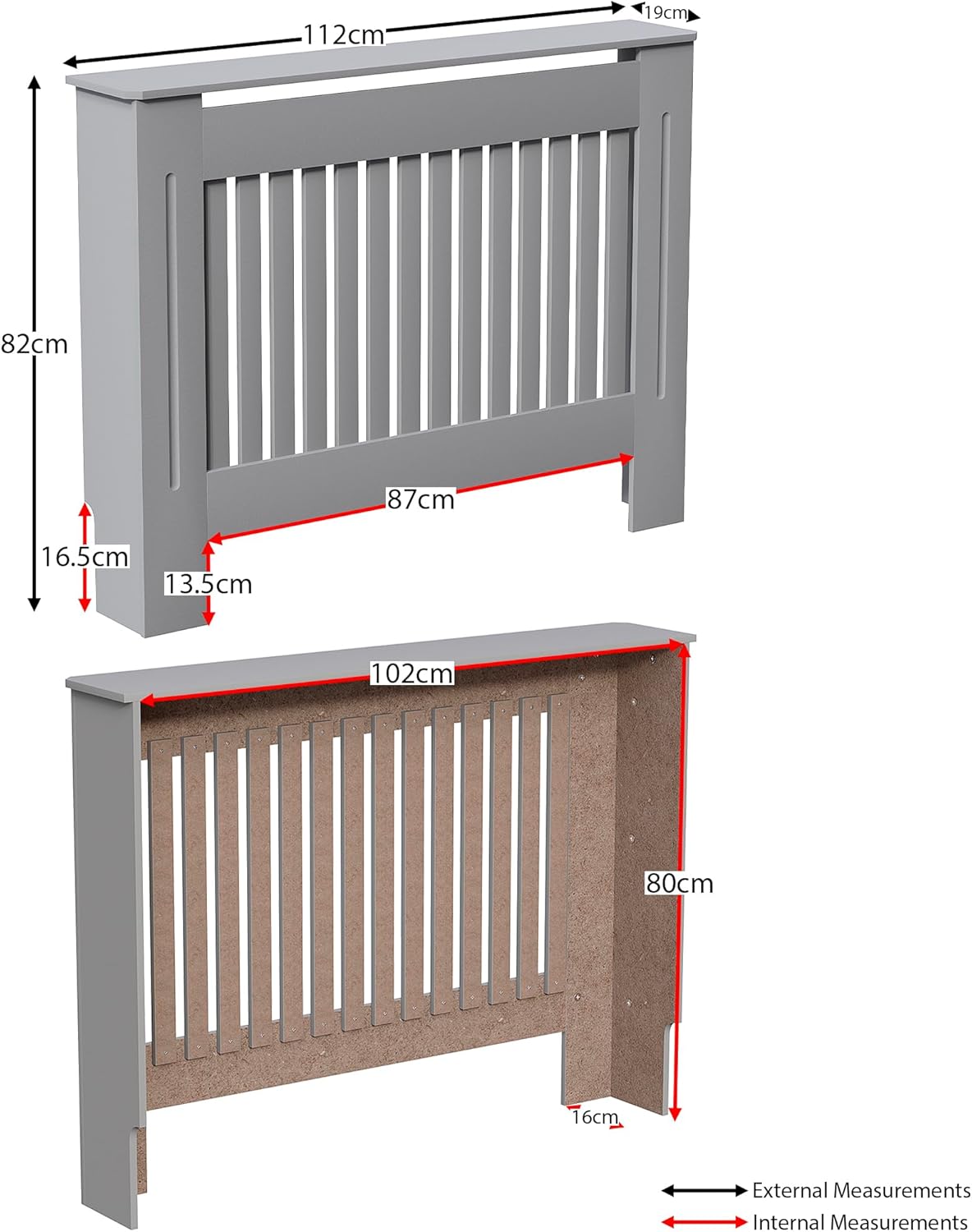 Detalle 2 de Vida Designs Chelsea Radiator Cover 82×111×19 cm 🪵