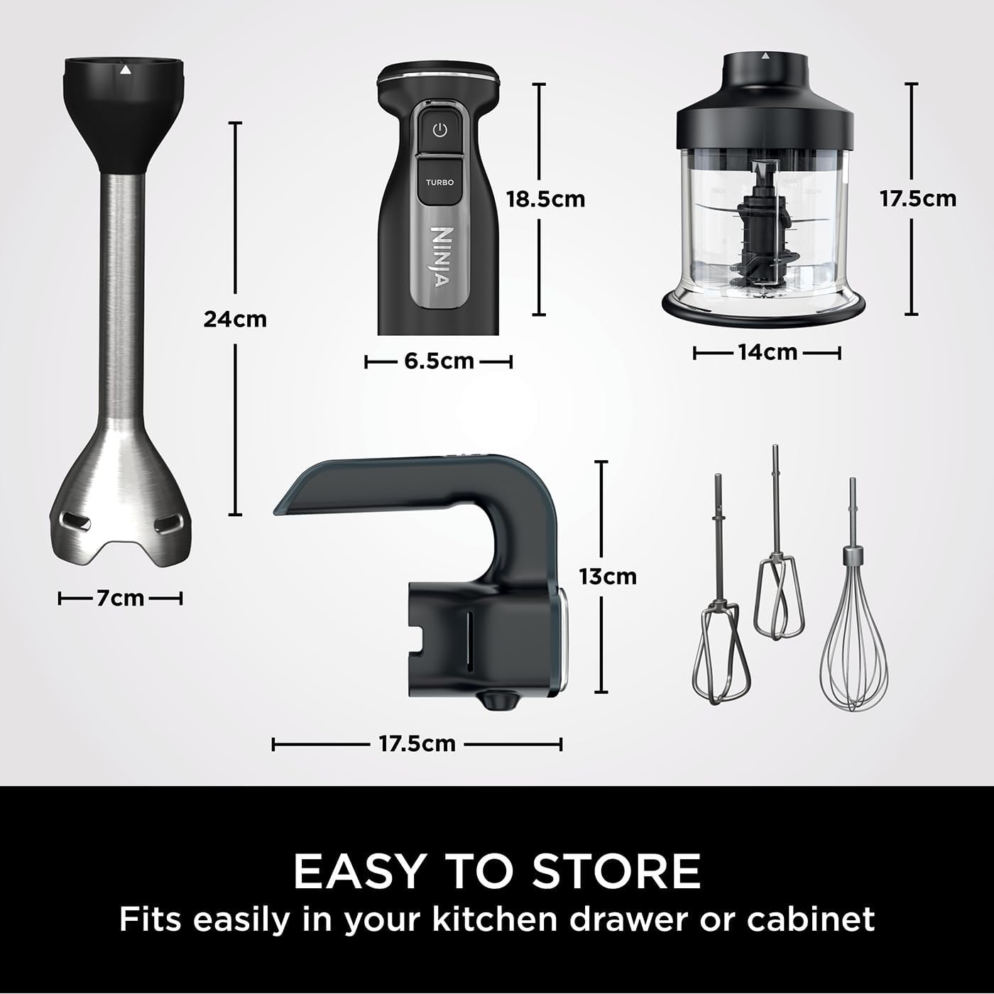 Thumbnail 6 de Ninja Foodi 3-in-1 Hand Blender, Hand Mixer & Chopper (CI100UK) with 850W Powerbase