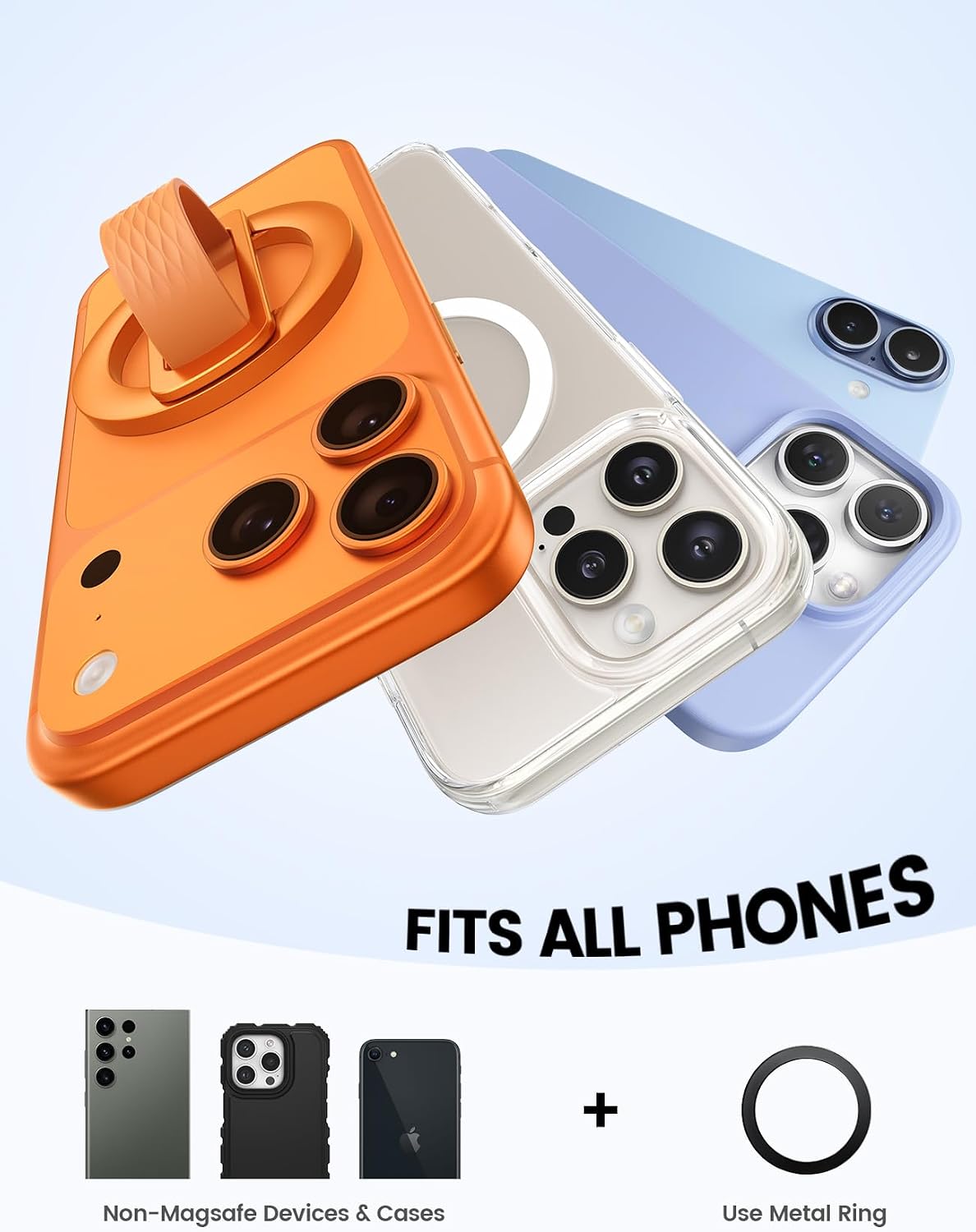 Thumbnail 5 de Lamicall Magnetic Phone Grip, Cosmic Orange