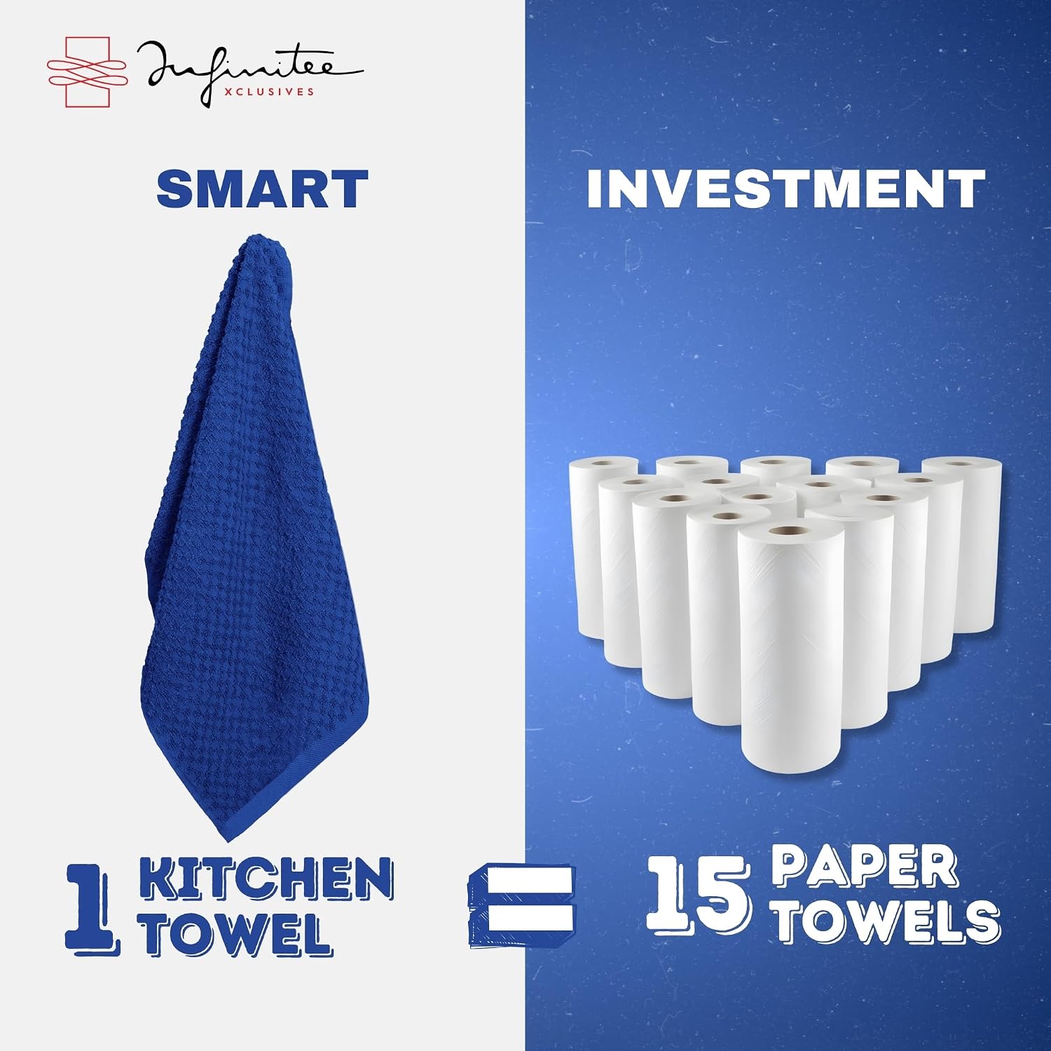Thumbnail 5 de Infinitee Xclusives Cotton Kitchen Towels 15 x 25 Inches