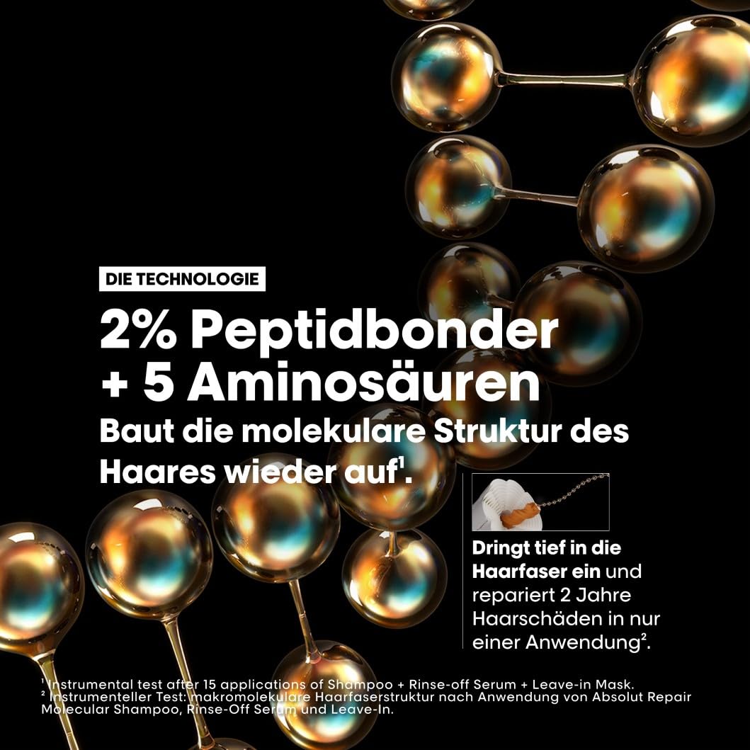 Thumbnail 5 de L’Oréal Professionnel Absolut Repair Molecular Rinse-Off Serum: Serum für strukturgeschädigtes Haar mit 2% Peptidbondern