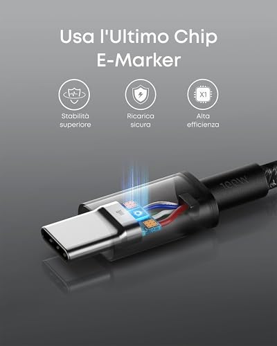 Detalle de Anker cavo USB-C 100W 333 Type-C confezione doppia da 0,9 m