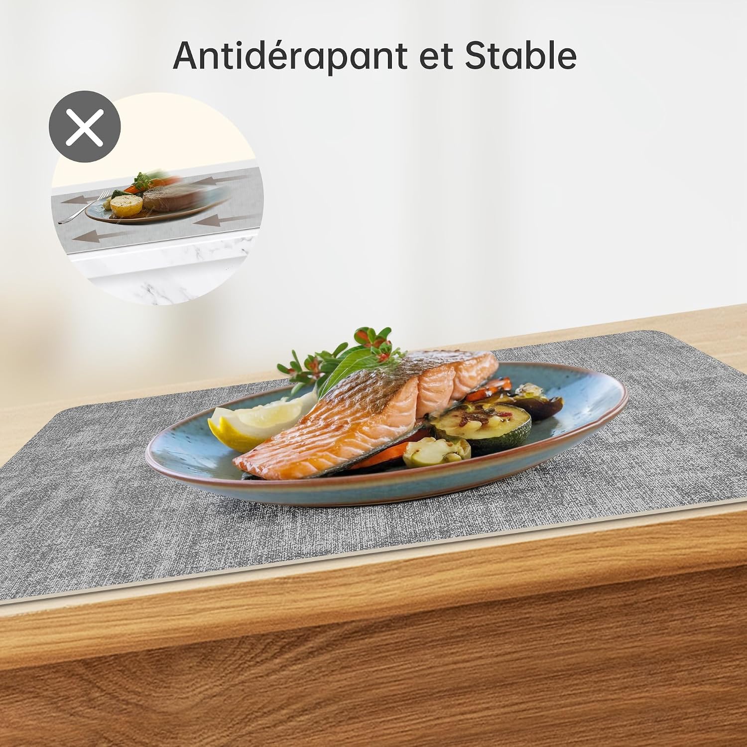 Thumbnail 4 de KitchenBoss set de 6 sets de table lavables en plastique + 6 dessous de verre double face (43 x 30 cm) – imitation cuir