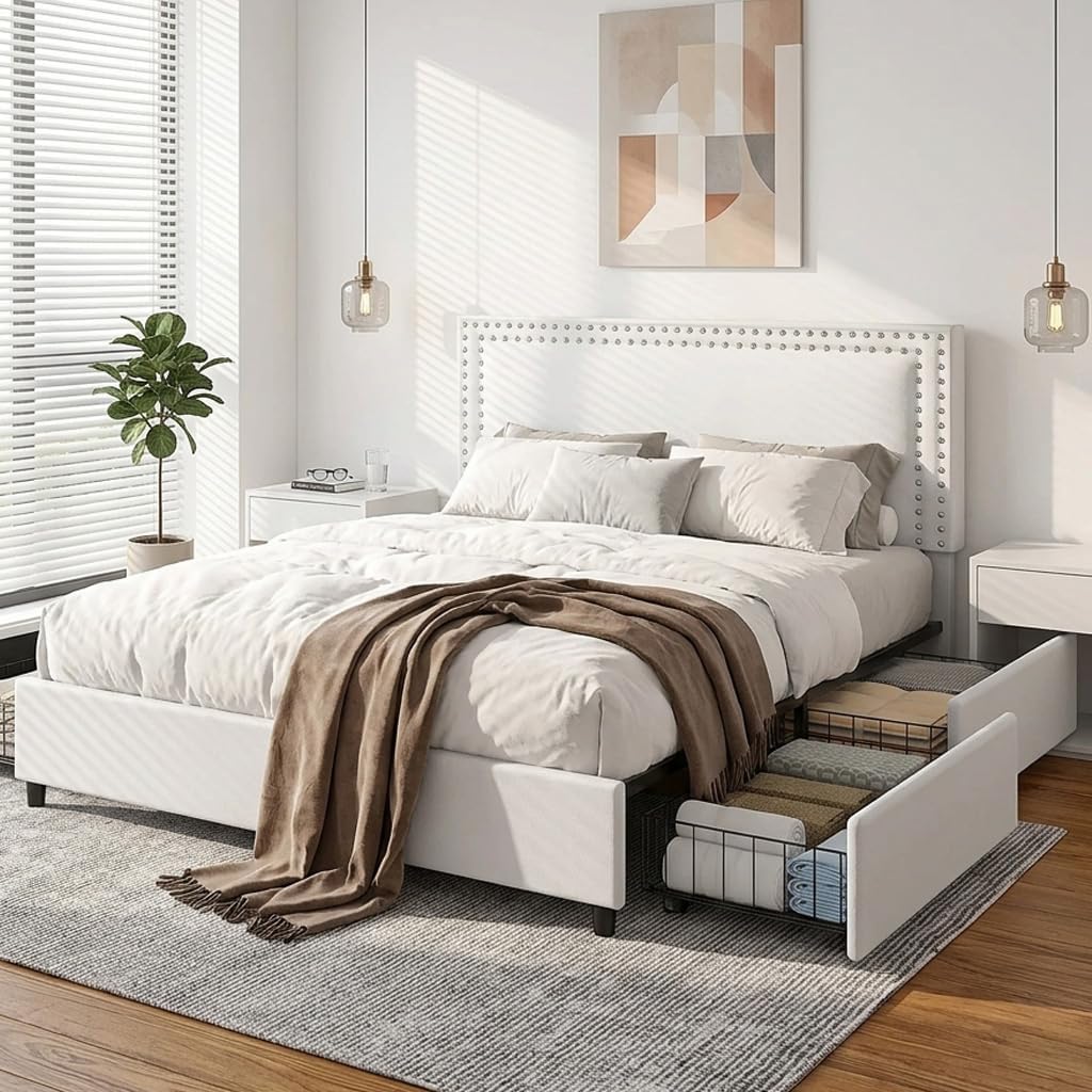 Detalle 1 de VECELO Queen Bed Frame