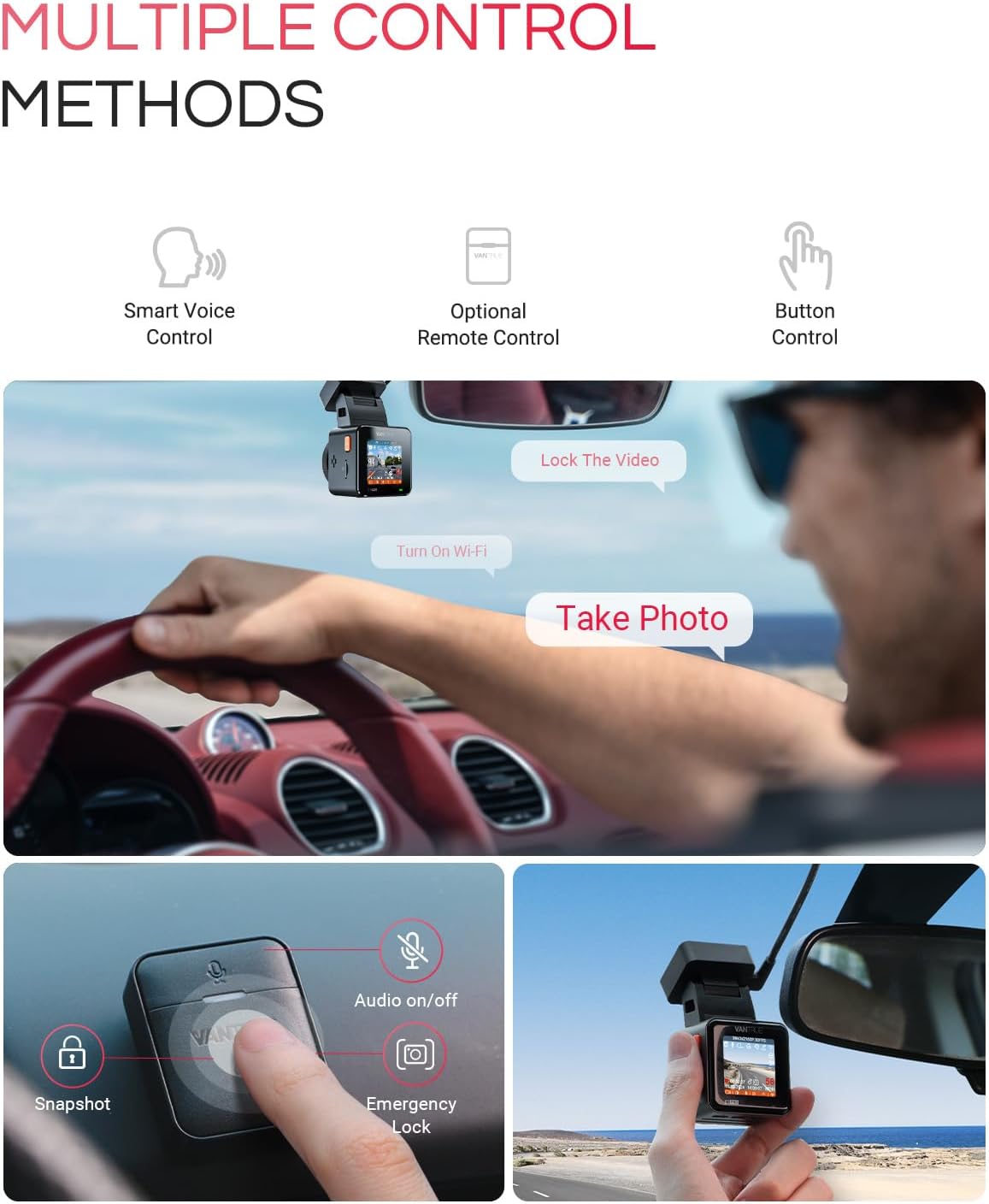 Thumbnail 6 de VANTRUE E1 Pro 4K HDR Front Dash Cam with Sony STARVIS 2, 5G WiFi, GPS & Voice Control