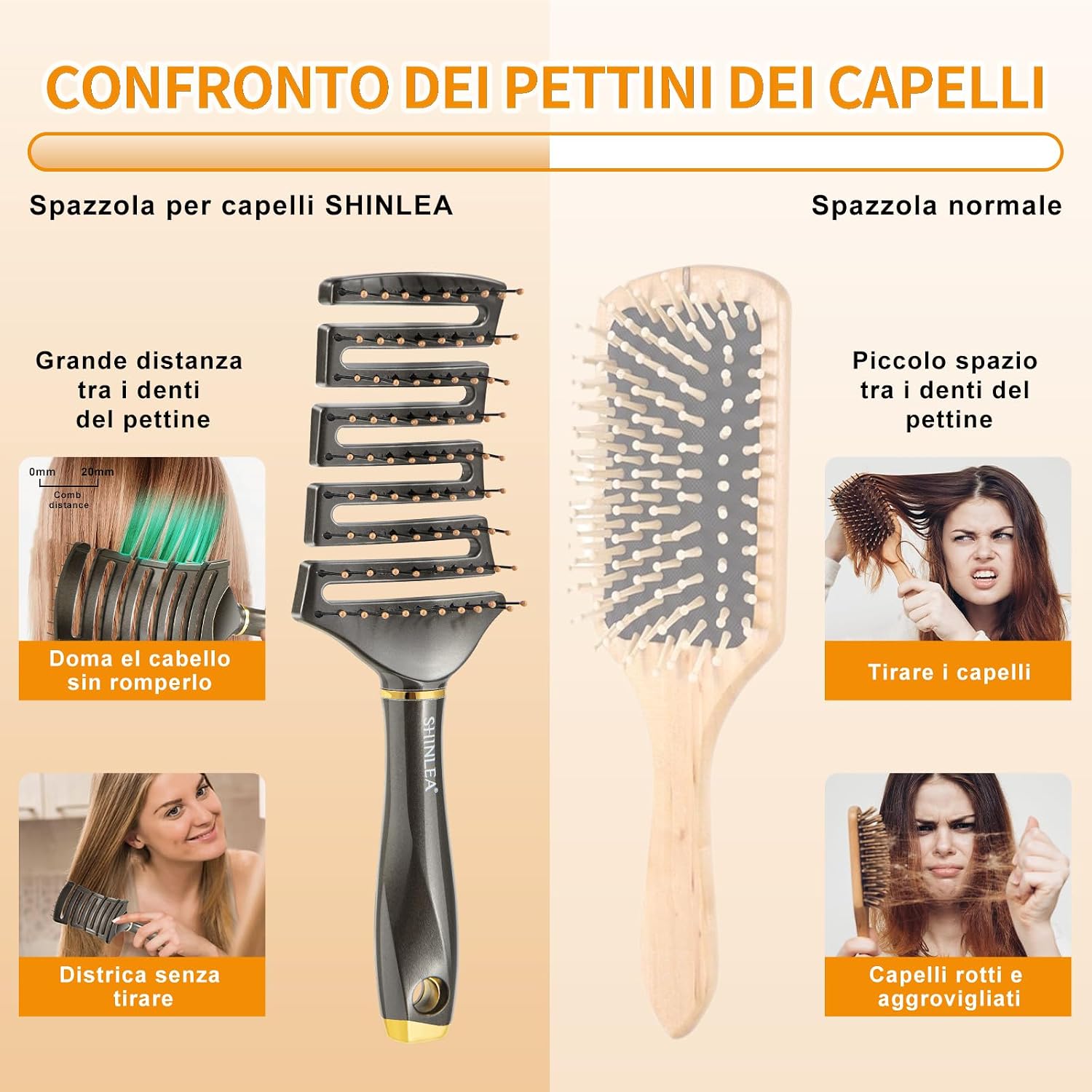Thumbnail 6 de SHINLEA Spazzola Districante Ventilata per Capelli