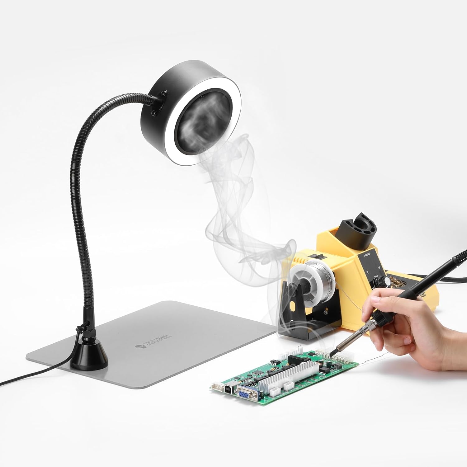 Thumbnail 1 de SainSmart assorbi-fumo magnetico a saldare con luce LED e ventola portatile