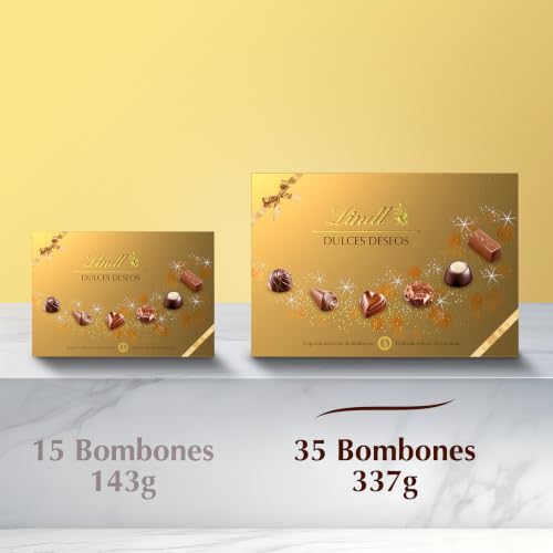 Detalle de Lindt Dulces Deseos: Caja de bombones surtidos 337 g