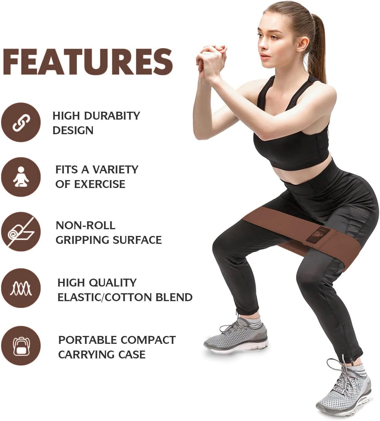 Detalle de CFX Resistance Bands, Fabric Exercise Loops with 3 Resistance Levels