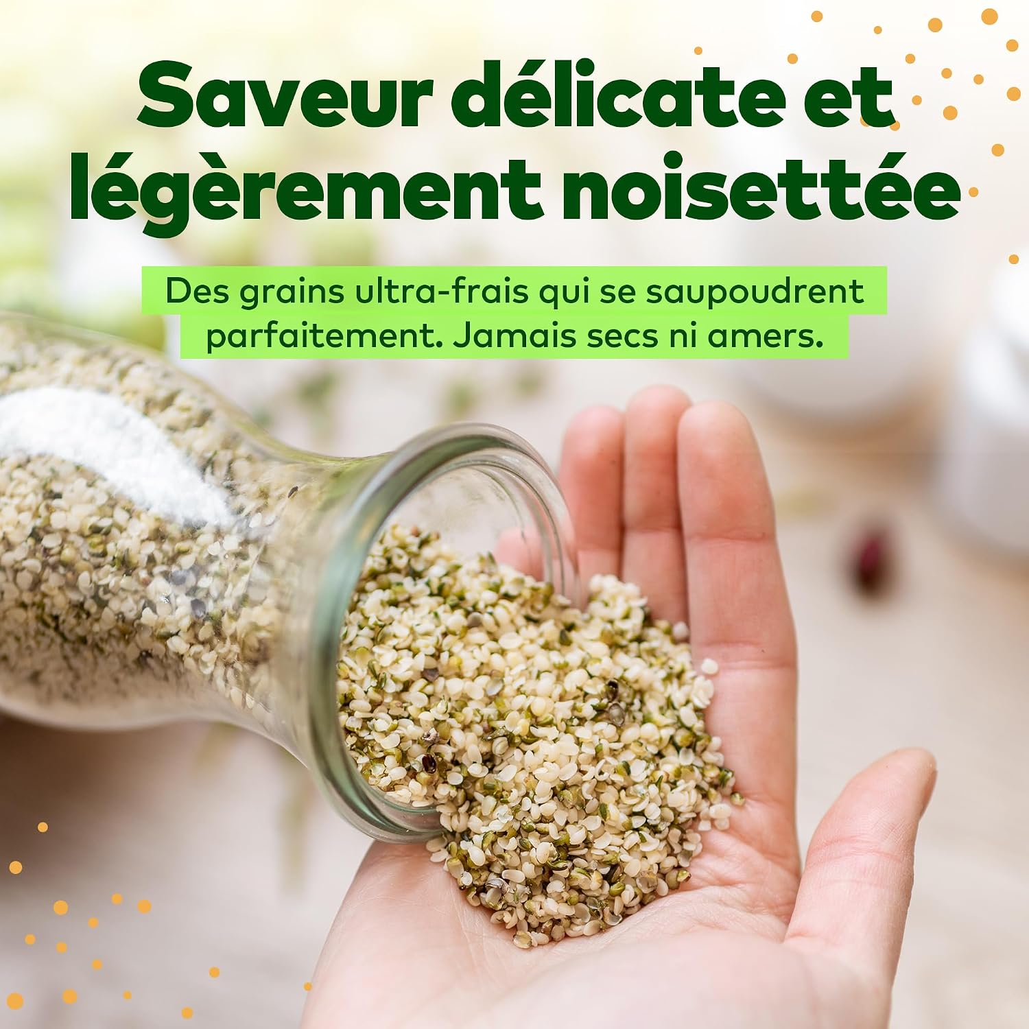 Detalle 2 de Jorus Graines de chanvre décortiquées 1 kg 🥗