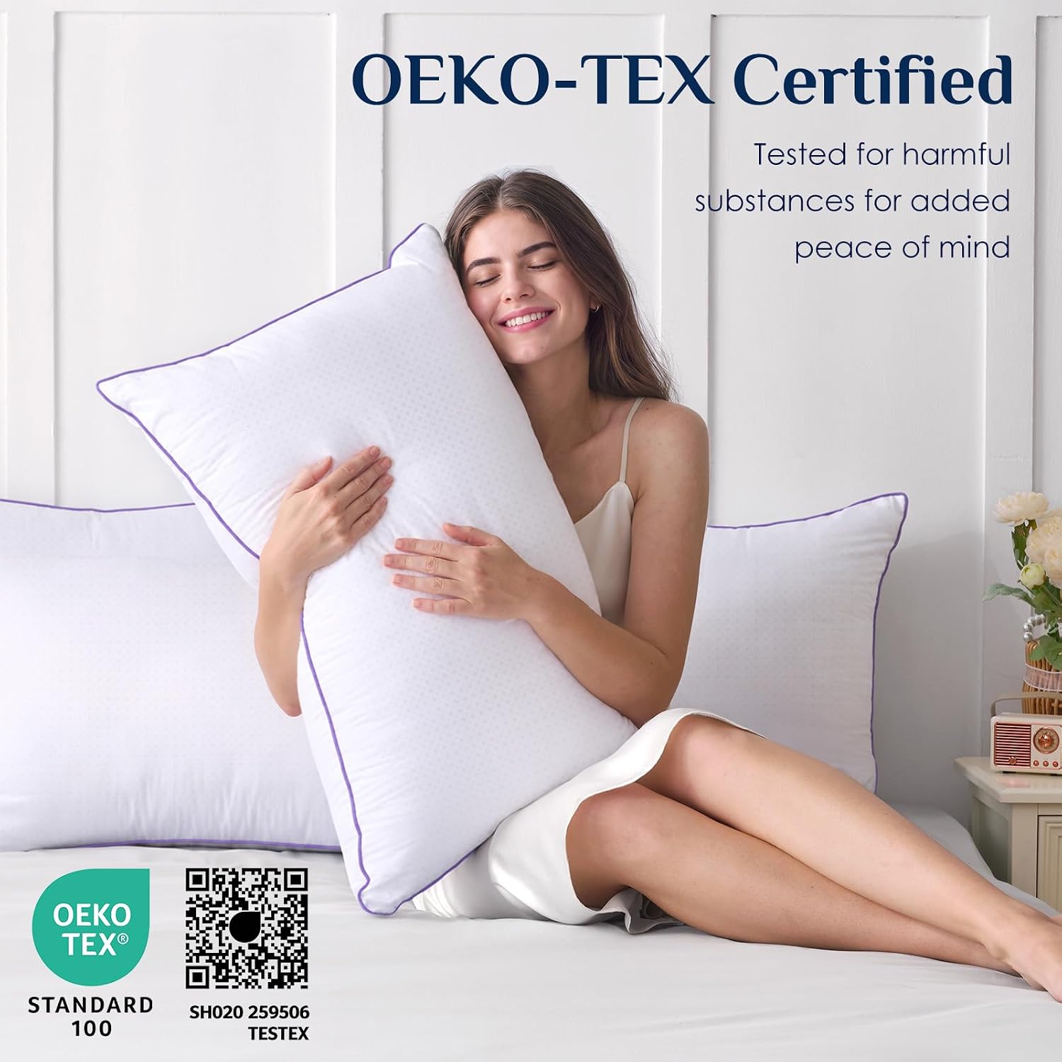 Thumbnail 3 de JOLLYVOGUE Pillows Standard Size Set of 4 (Washable Down Alternative) — Soft yet Supportive for Side, Back, and Stomach Sleepers