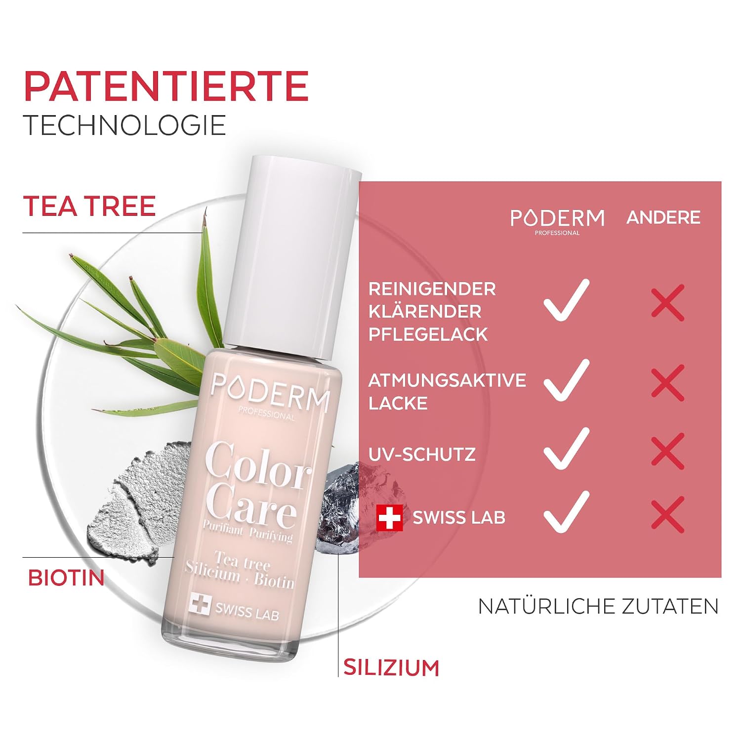 Thumbnail 3 de PODERM TeeBaum Nagellack Color Care Zartrosa