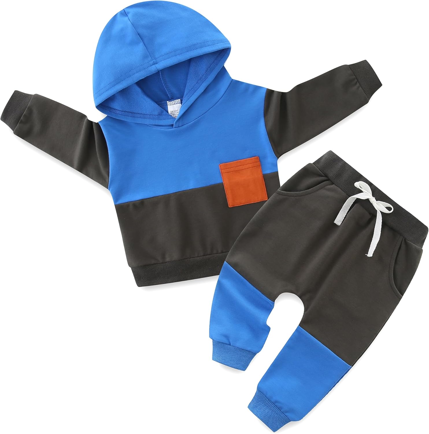 Detalle de KIDDLETOWN Baby Long Sleeve Hoodie Tops Pants Set 2PC – Casual Grow Tracksuit for Boys