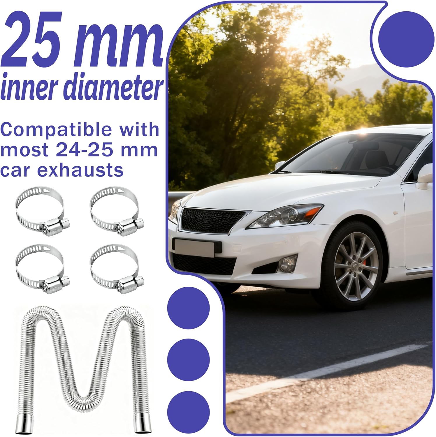 Detalle 1 de 200CM Stainless Steel Diesel Heater Exhaust Pipe