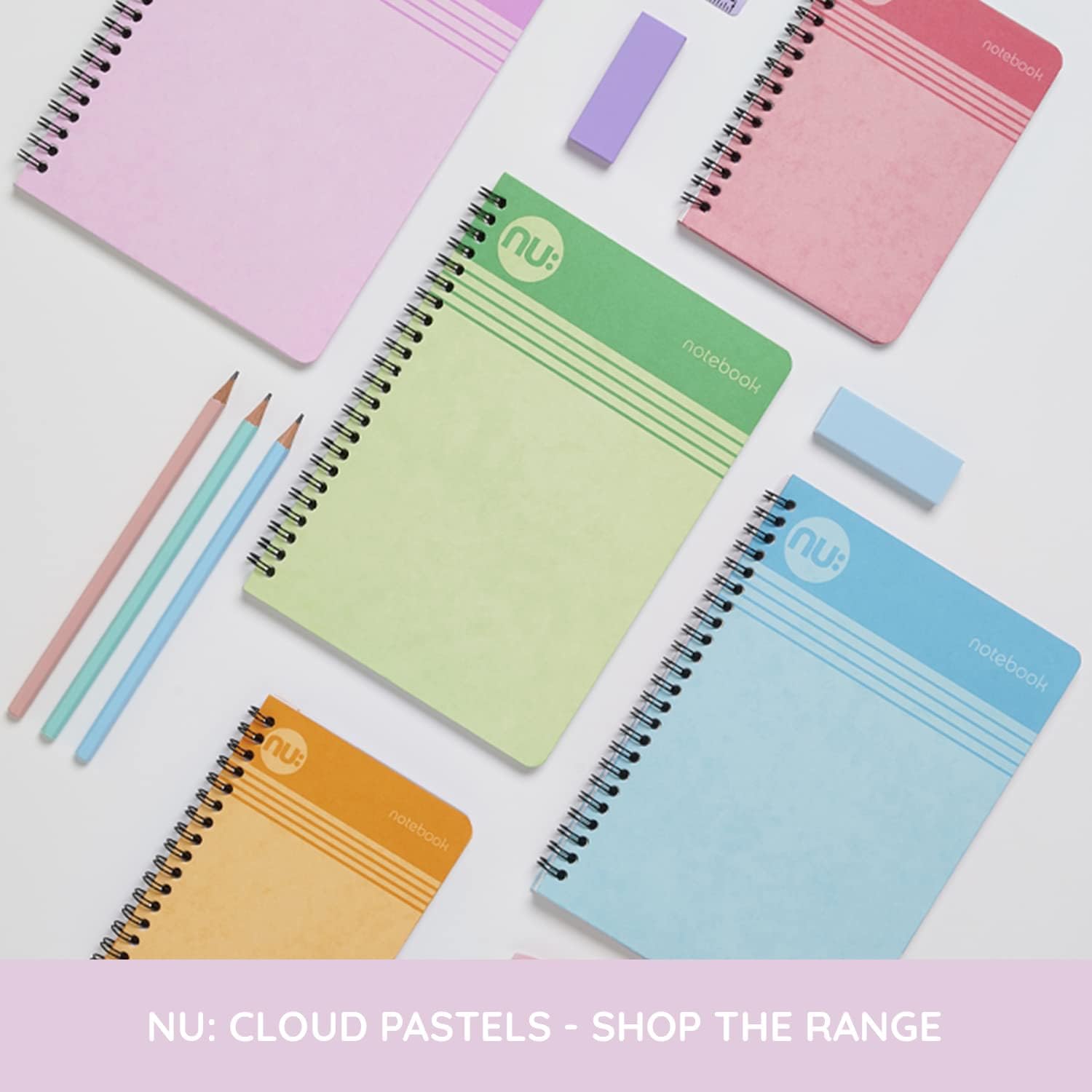 Thumbnail 4 de NU: Notebooks Cloud Pastels Range A5 Pink Notebook