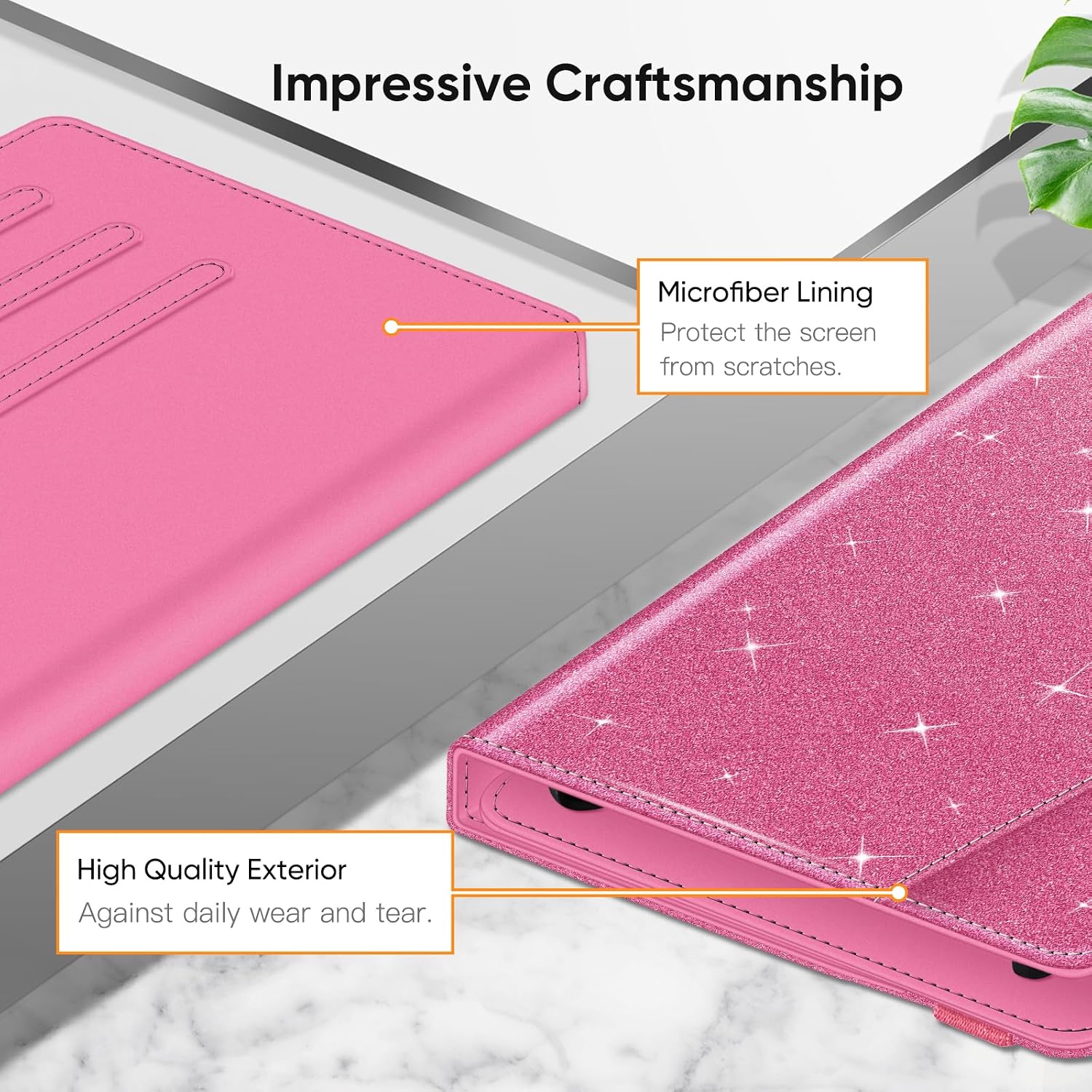 Detalle 2 de FINTIE Universal Tablet Hülle 10 Zoll Glitzer Pink