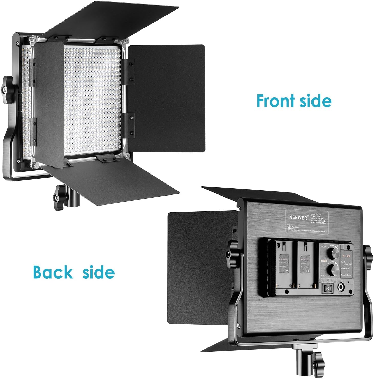 Thumbnail 6 de NEEWER 660-LED Bi-Colour Metal Video Light with U Bracket and Barndoor