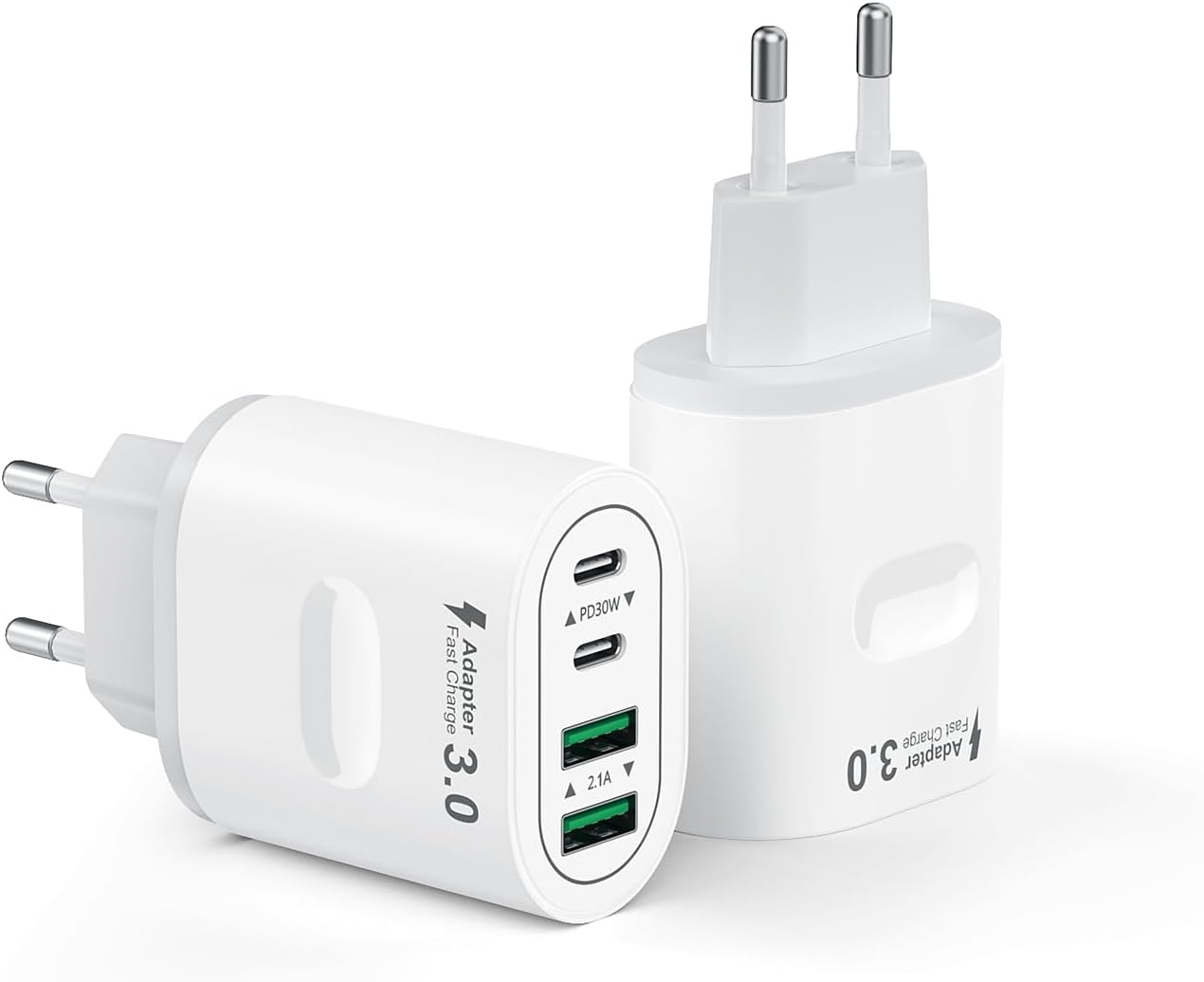 Detalle de 2-Port/4-Port USB-C Ladegerät (60 W) im 2er-Pack mit PD 3.0 für iPhone, iPad & Samsung