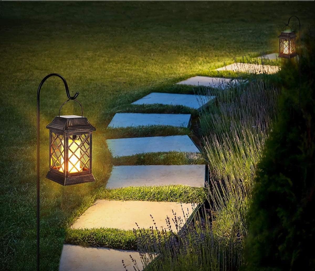 Thumbnail 6 de Solarbaby Solar Garten Lichter – Outdoor Laterne aus Metall mit Flammeneffekt (2er Set, Bronze)