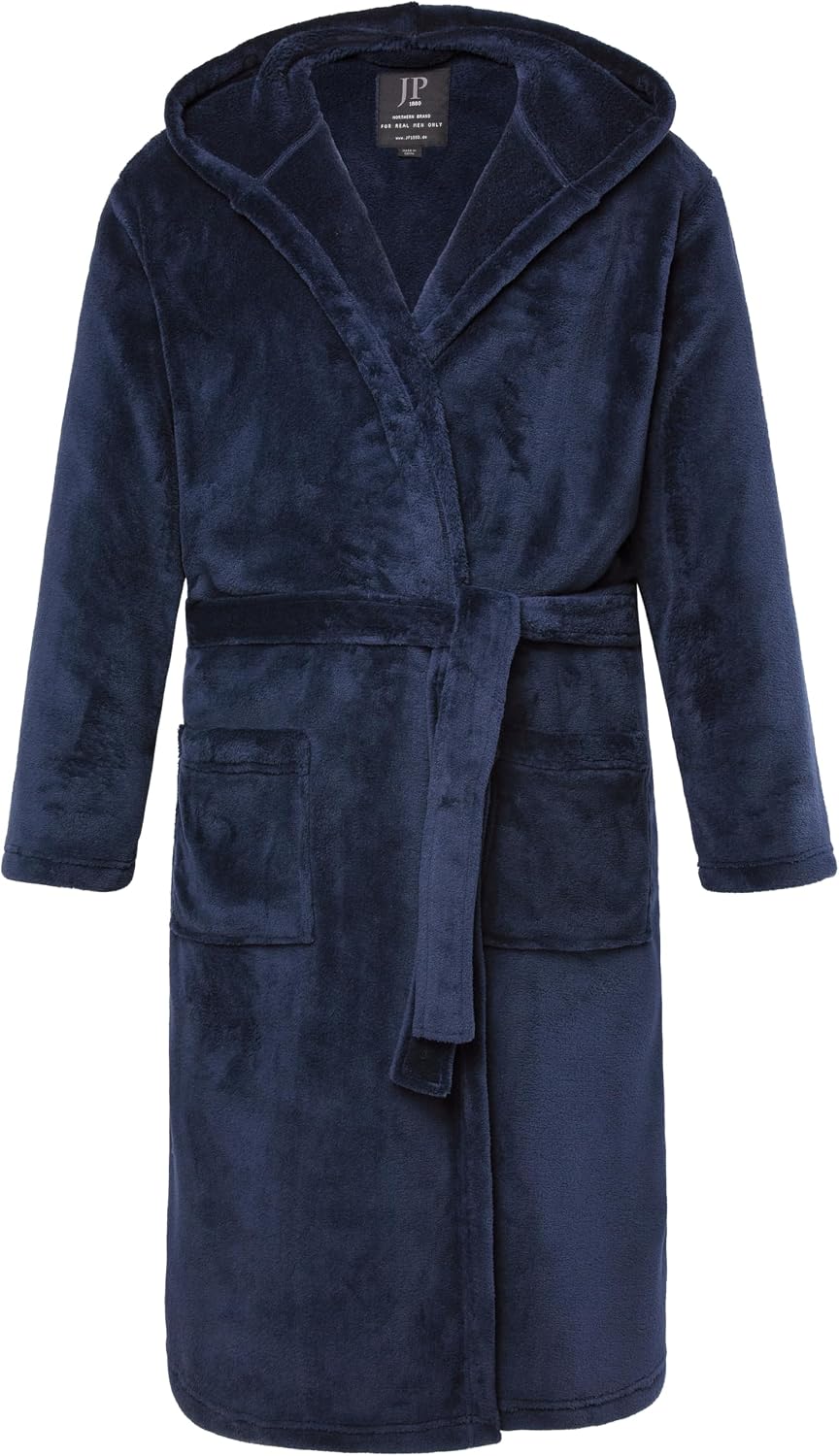 Detalle 2 de JP 1880 Bademantel en Microfibre jusqu'à 8XL – Capuche, ceinture à nouer et grandes poches