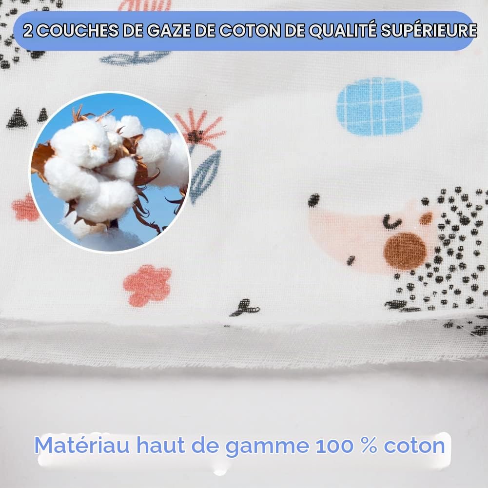 Thumbnail 2 de Aolso babywashandjes, set van 10, 4-laags katoen, 30 x 30 cm
