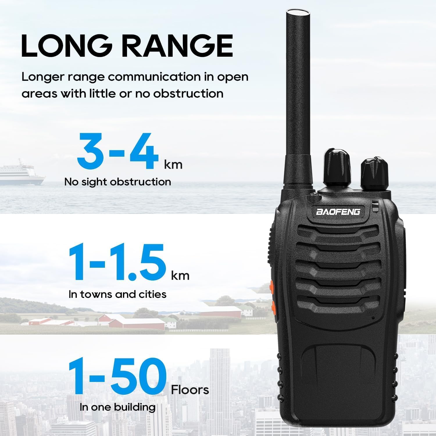 Thumbnail 2 de Winmoom long-range walkie talkies 4 pack