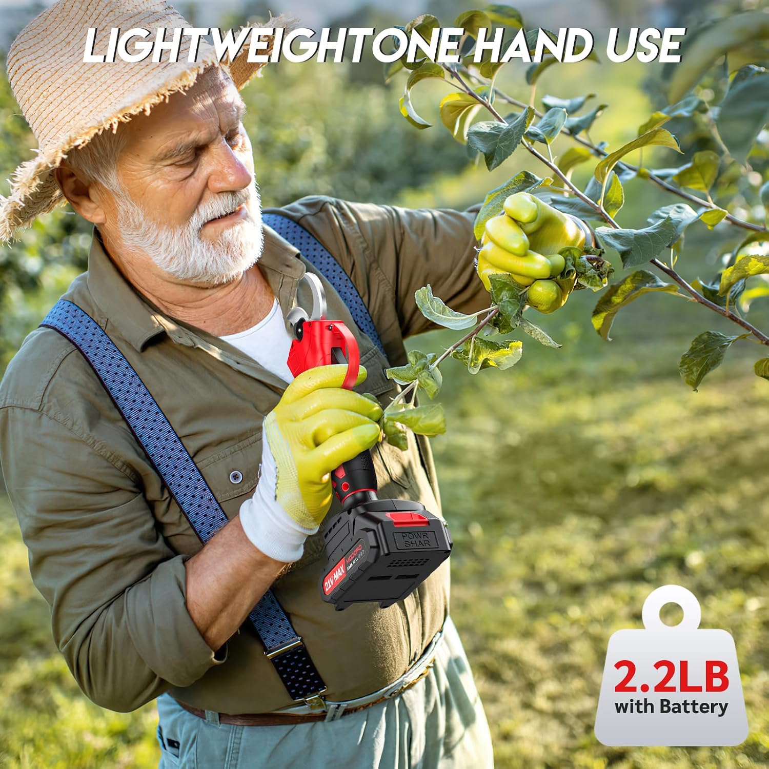 Detalle 2 de MODOFO Electric Pruning Shears, 1.4-Inch Cordless, Brushless Motor, LCD Display