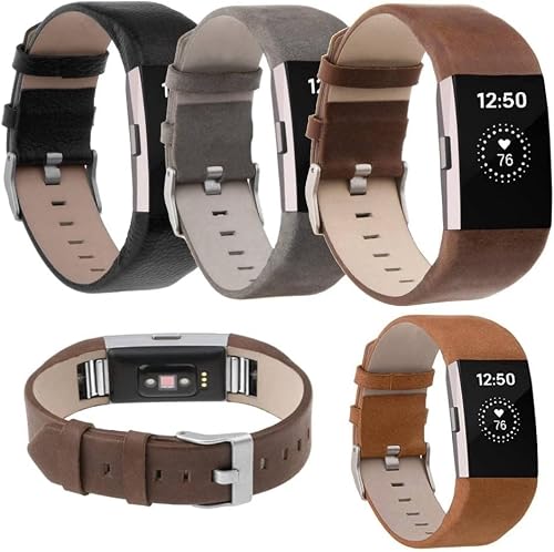 Thumbnail 6 de Longzhuo Ersatz-Armband für Fitbit Charge 2 – echtes Leder, Schwarz