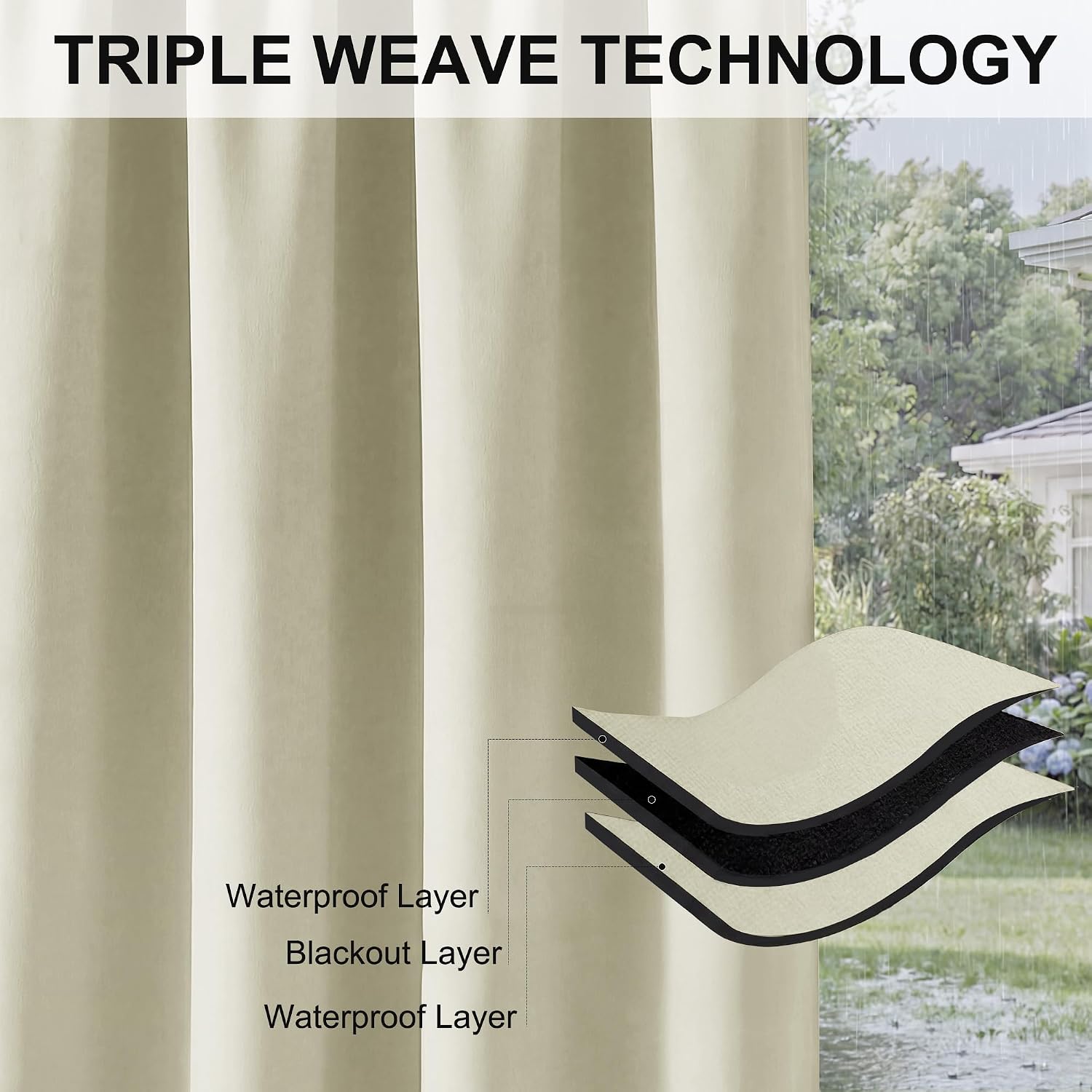 Thumbnail 5 de RYB HOME Outdoor Curtains, 52 x 84 inches
