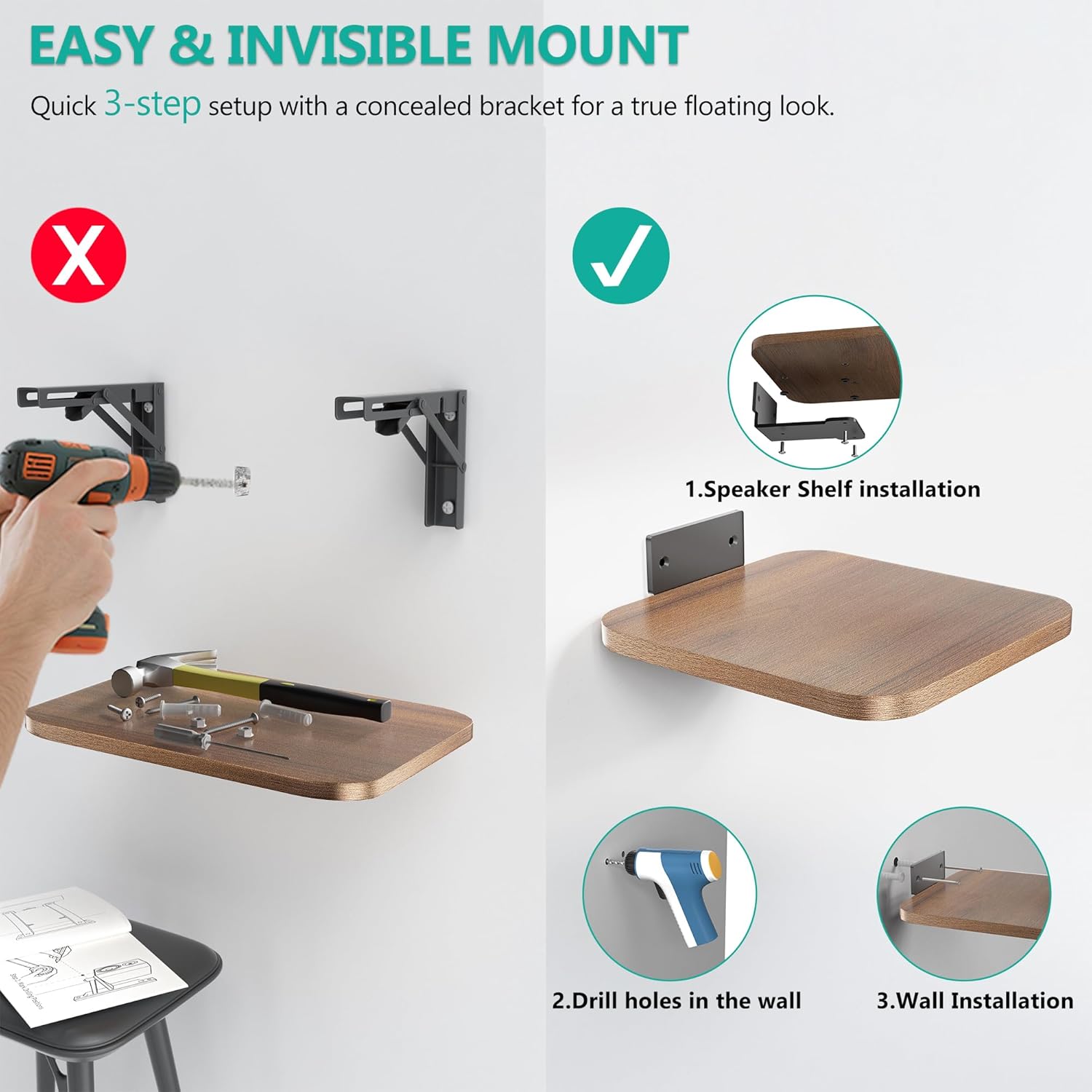 Thumbnail 5 de WALI SWM302 Speaker Wall Mount 55 Lbs