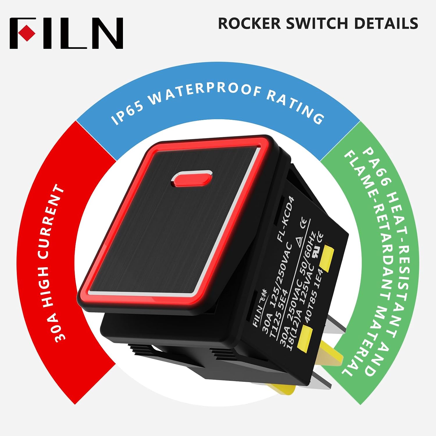 Thumbnail 6 de FILN Rocker Switch 30A