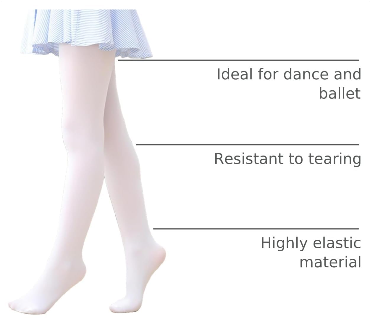 Detalle de Yitoco Toddler Girls Tights for Dance & Ballet (Footed Leggings)