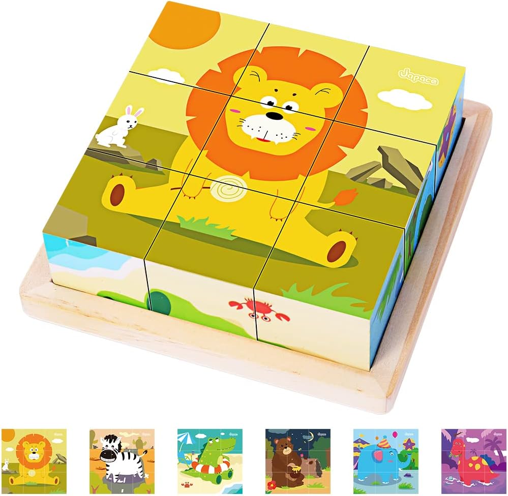 Detalle de Japace Wooden Jigsaw Puzzle 6-in-1 for Toddlers 🧩