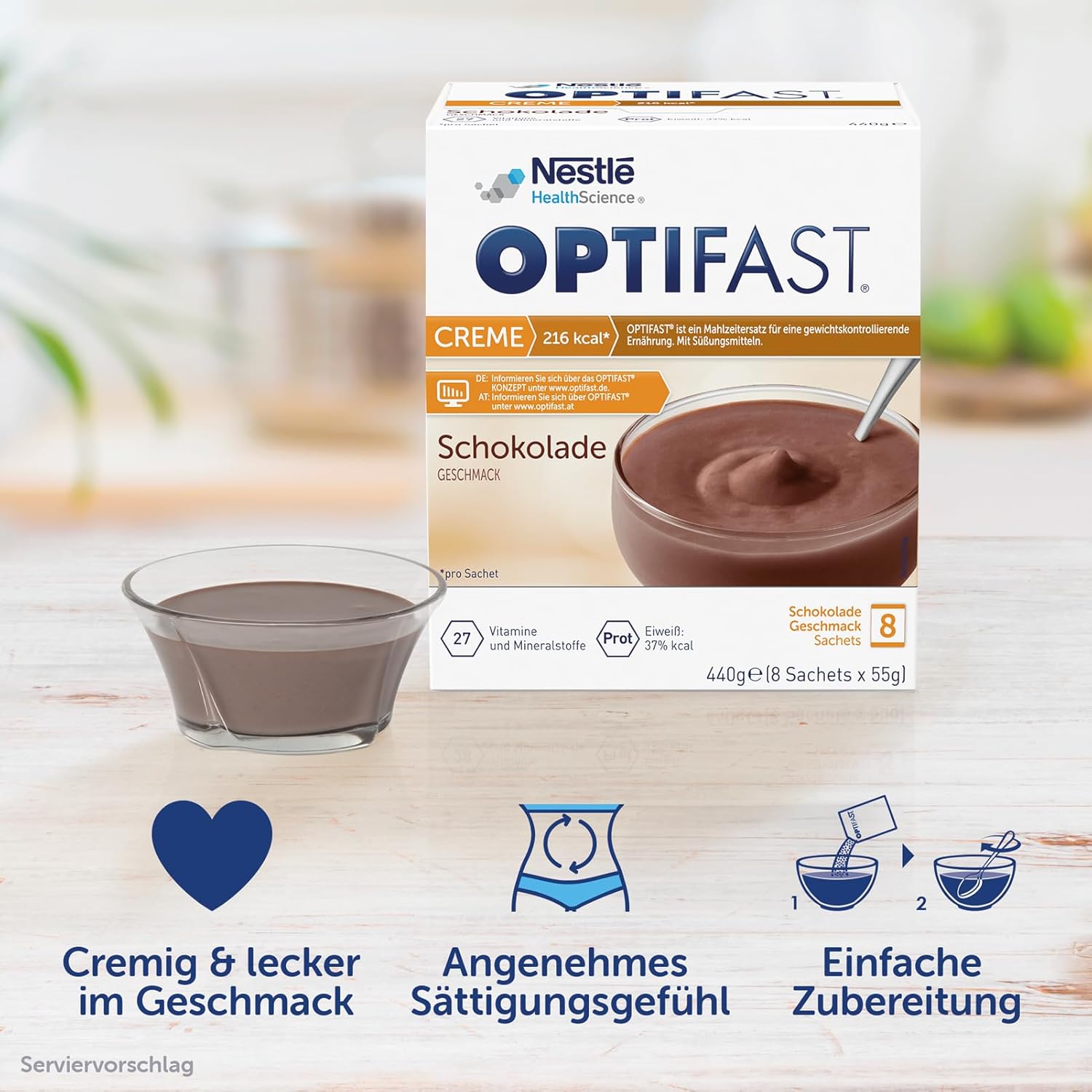 Thumbnail 3 de OPTIFAST Diät Creme Schokolade (8 x 55 g) – eiweißreicher Mahlzeitenersatz zum Abnehmen