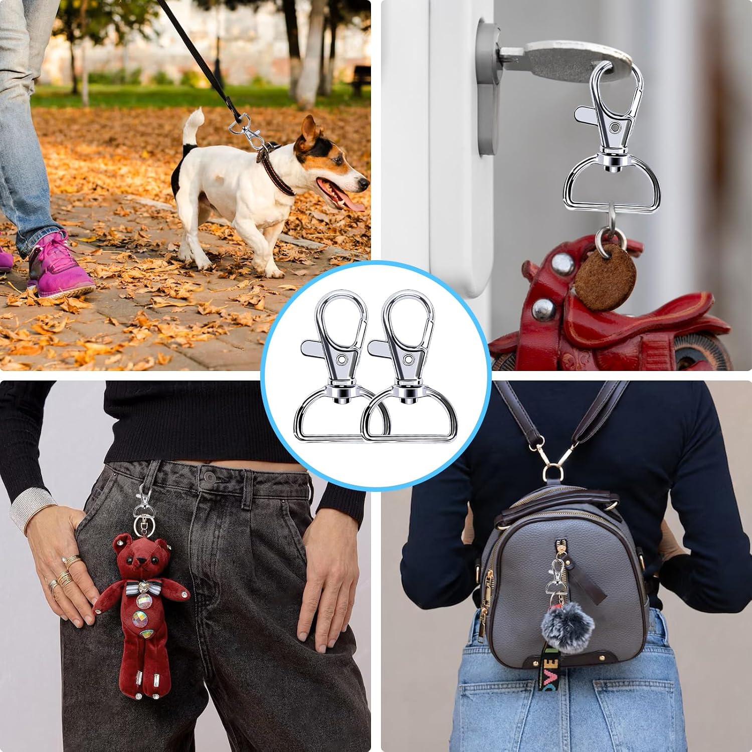 Thumbnail 6 de Melofo 100 Pcs Swivel Clasp Keyrings 3/4 inch