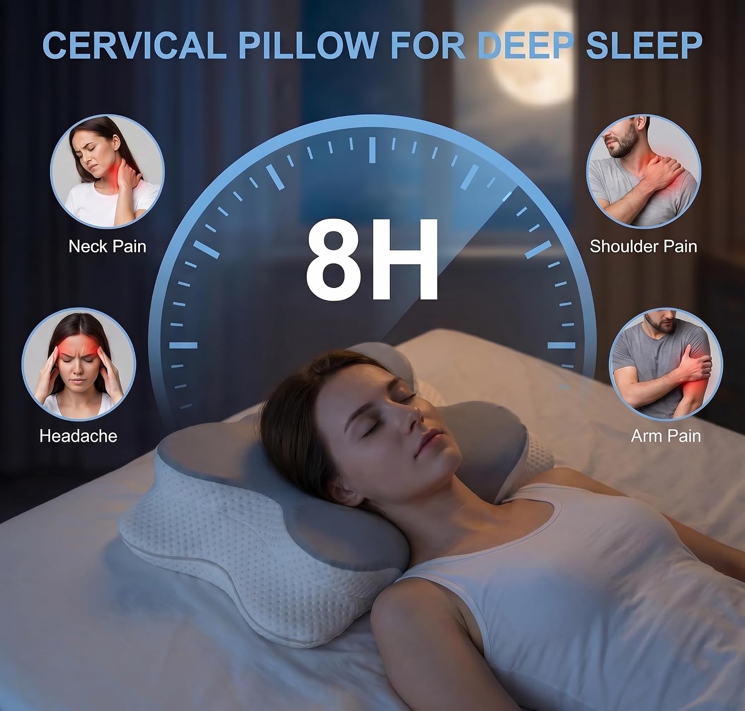 Thumbnail 1 de TOOHUB Cervical Neck Pillow — Butterfly Ergonomic Memory Foam for Neck & Shoulder Relief