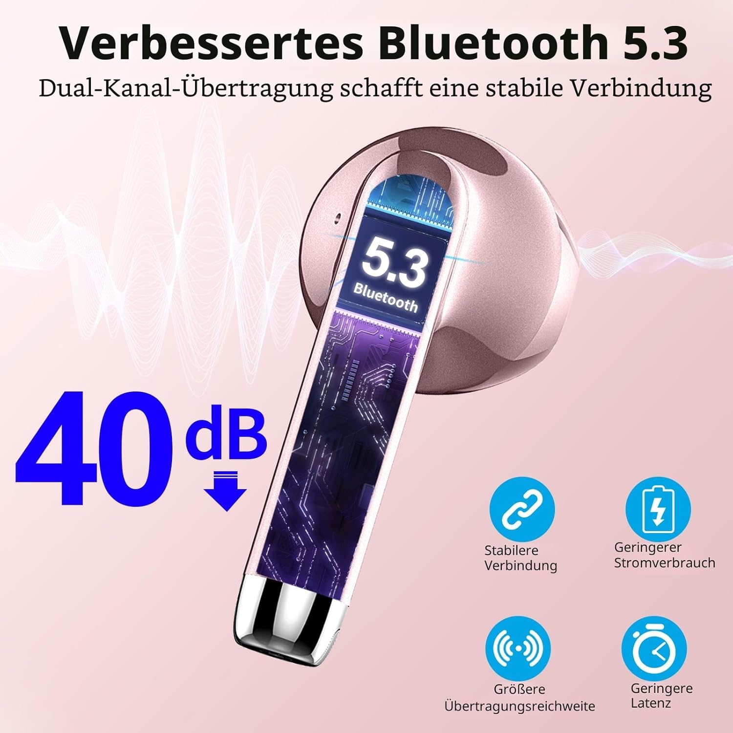 Detalle 2 de Drsaec J55 Bluetooth Kopfhörer 48 Stunden
