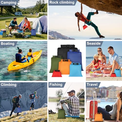 Thumbnail 6 de vsshe – Ensemble de 6 Sacs Étanches légers (1,5–8 L) pour Kayak, Randonnée et Camping