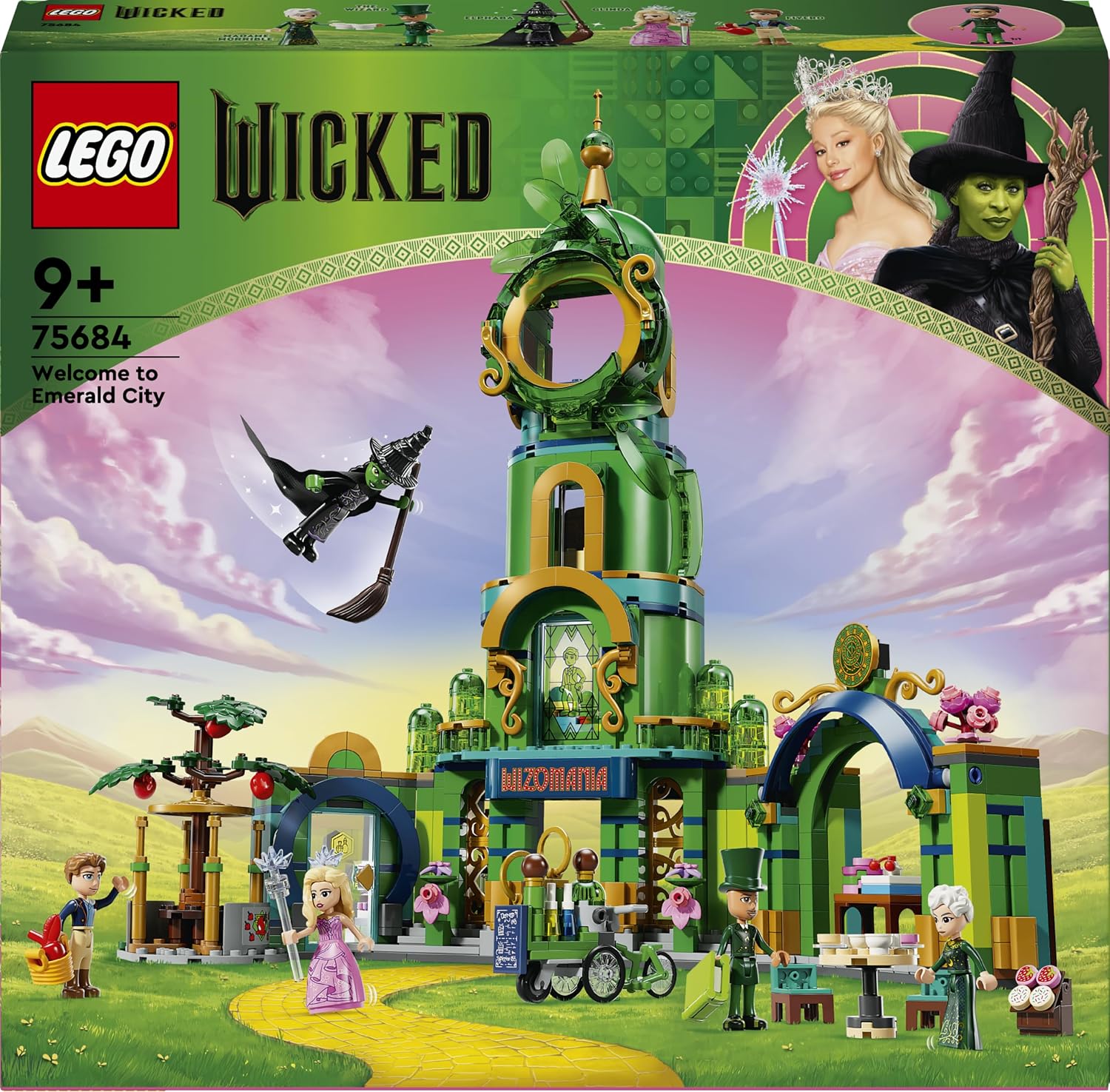 Detalle de LEGO Wicked 75684 Welcome to Emerald City Tower Set, 945 Pieces, 5 Figures