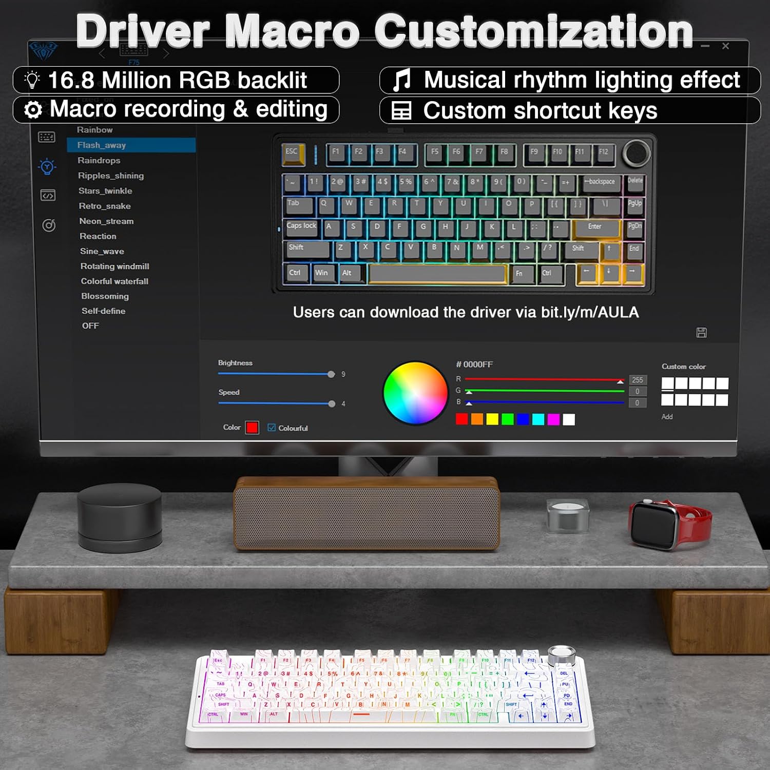 Detalle 2 de AULA F75 75% wireless mechanical keyboard