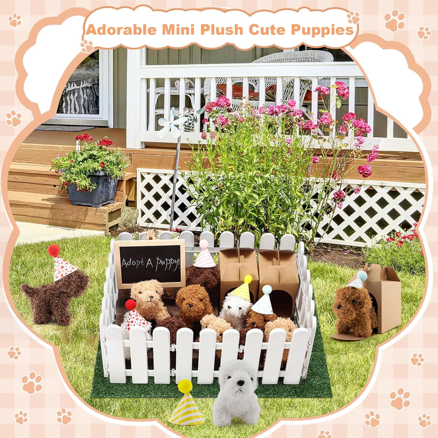 Thumbnail 4 de Rigibright 56Pcs Adopt A Puppy Party Favors Mini Plush Set