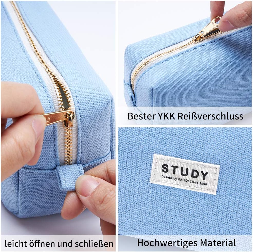 Thumbnail 2 de KALIDI Mäppchen Federmäppchen – robustes Canvas-Schultäschchen mit YKK-Reißverschluss