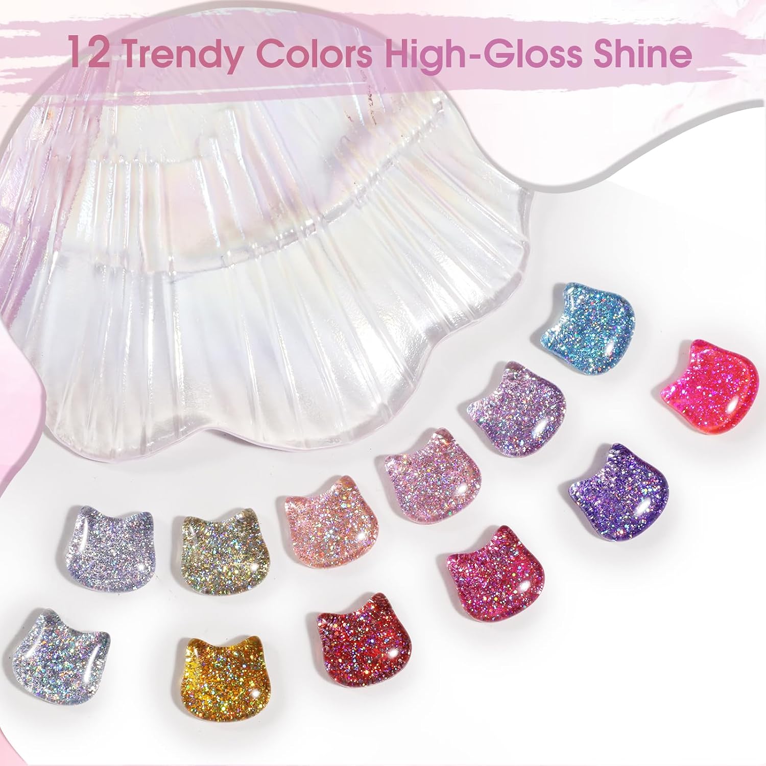 Detalle de ROSALIND Glitter Gel Polish 12-Piece Set