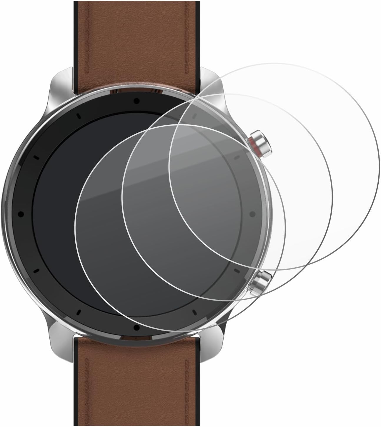 Thumbnail 1 de BROTECT Glass Screen Protector Film for Huami Amazfit GTR 47mm (3 Pack) – 9H Hybrid Glass with AirGlass