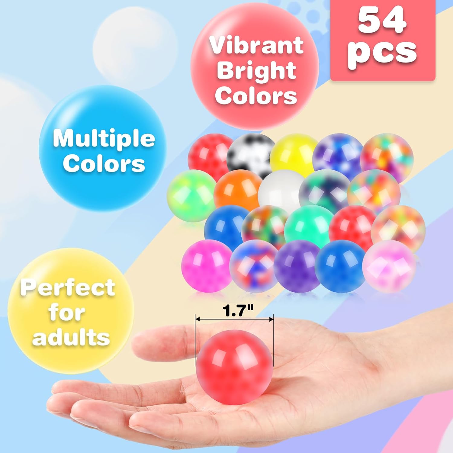 Thumbnail 1 de 54Pack Stress Balls: Bulk Fidget Squishies for Adults