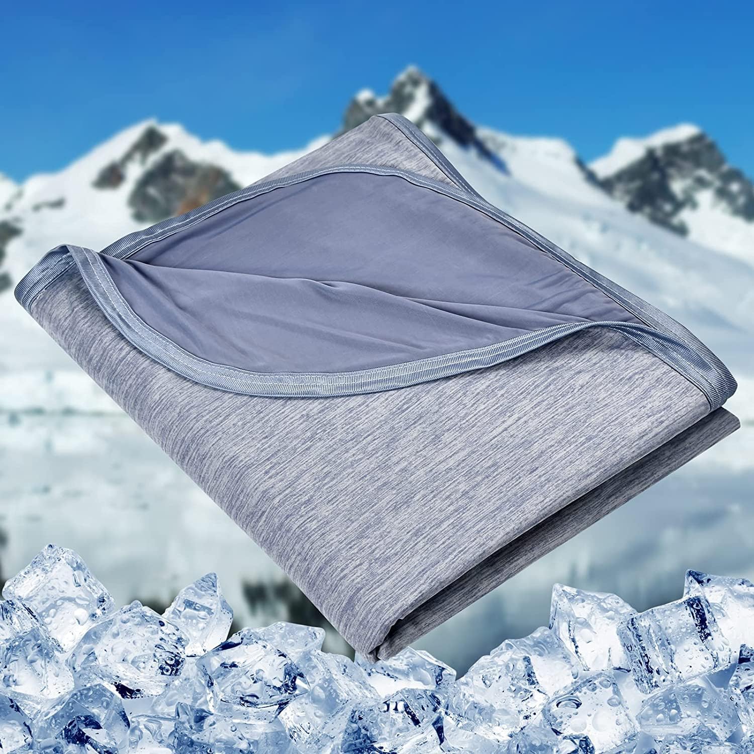 Thumbnail 6 de HOMFINE Couverture Rafraîchissante d'Été Adulte – 200x220 cm, Double Face, Fibre Q-Max >0.45 (Gris Foncé)