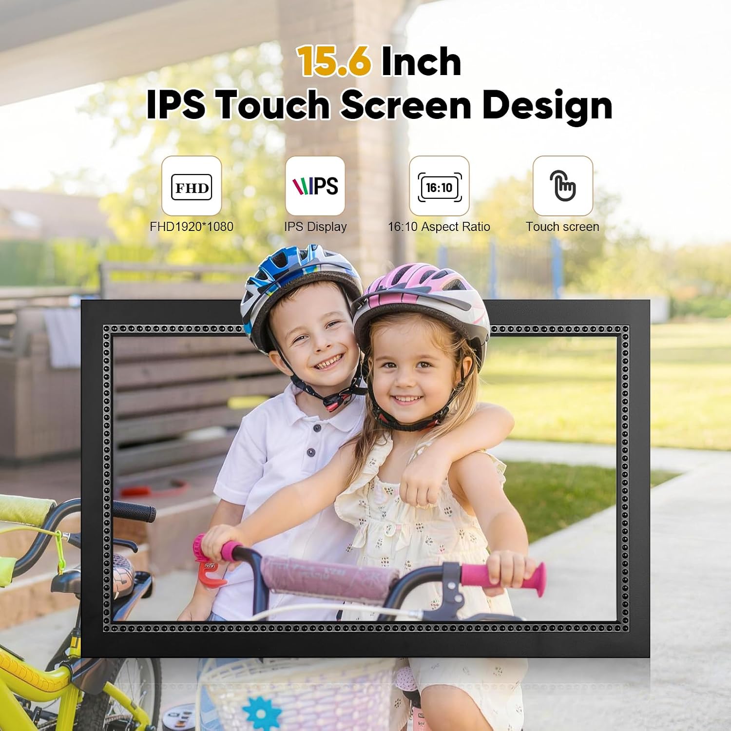 Detalle de Humblestead 15.6-Inch Digital Picture Frame with 64GB Storage, 1920x1080 IPS Touchscreen, WiFi & AiMOR App