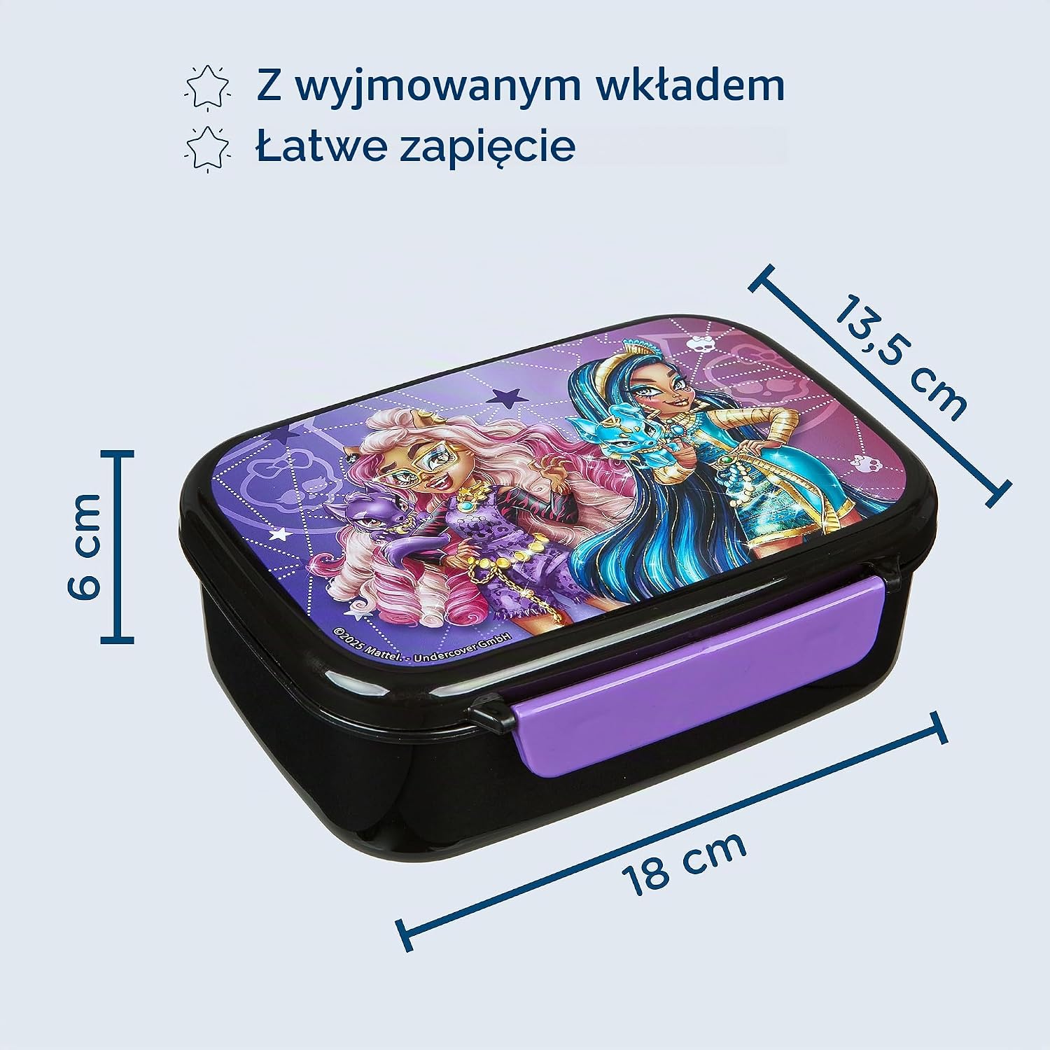 Detalle 2 de Scooli Monster High – zestaw śniadaniowy: lunchbox 800 ml i butelka 500 ml, bez BPA
