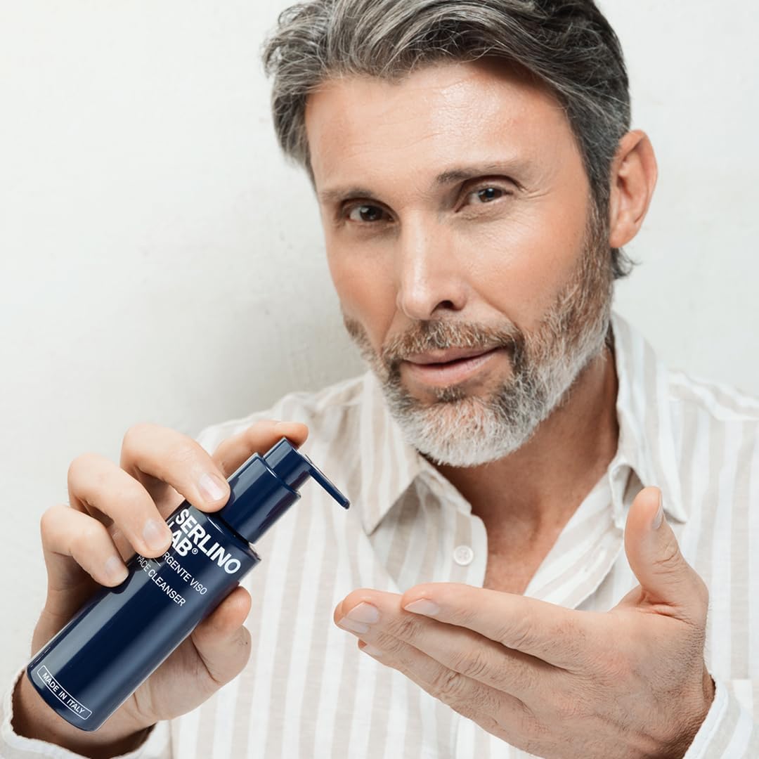 Detalle de SERLINOLAB Detergente Viso Uomo: pulizia profonda con idratazione e aloe – 100 ml